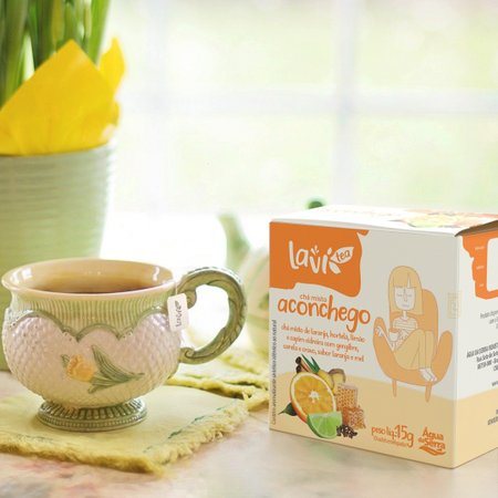 Chá Laví Tea Aconchego 10 sachês - Misto Sabor Laranja e Mel